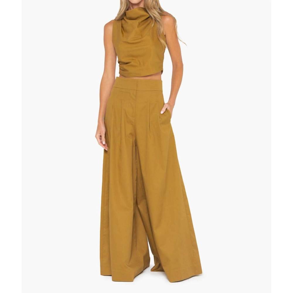 NWT JBQ Wide Leg High-Waist Trousers in Honey Sz Small